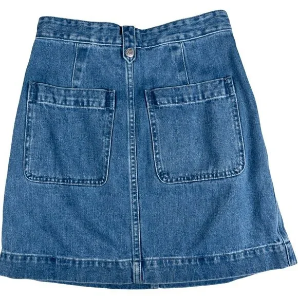 Madewell Women's Denim Pleated Mini Skirt in Upton Wash Size 23 Preppy Jeans - Picture 3 of 8